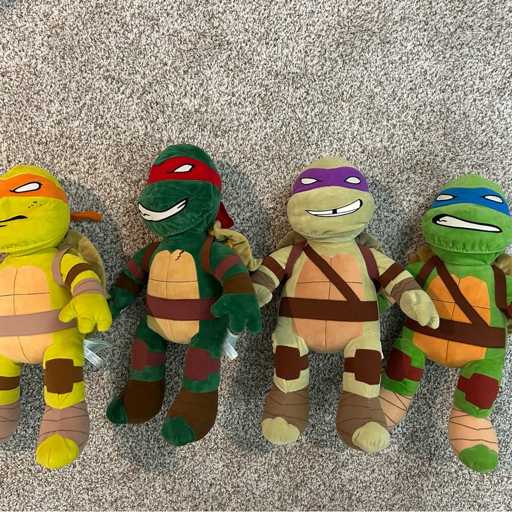 Ninja Turtle Plush Toy Set - Green, Red, Orange, Purple - 2016 Nickelodeon BAB